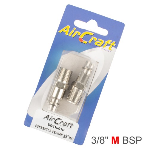 CONNECTOR GERMAN 3/8" MALE 2PC PACK