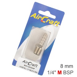 HOSETAIL 1/4" MALE X 8MM 1PC CARDED