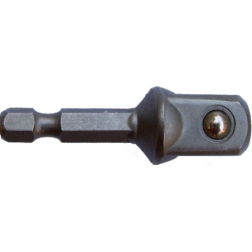 SOCKET ADAPTOR 1/2"M SQ X 50MM 1/4"M HEX SHANK BULK