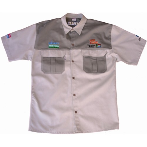 VERMONT MENS BUSH SHIRT KHAKI 100% COTTON SMALL