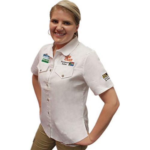 VERMONT LADIES COTTON SHIRT WHITE SMALL VERMONT LADIES COTTON SHIRT WHITE SMALL