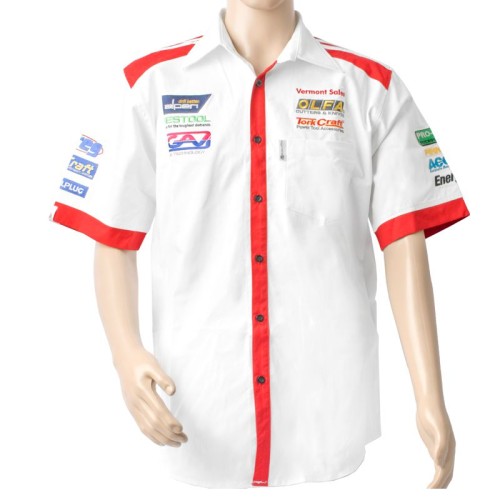 VERMONT MENS - WHITE/RED COTTON SHIRT - 4X-LARGE