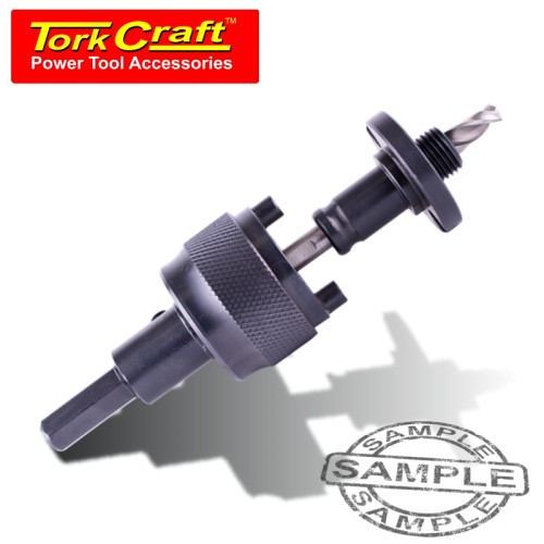 MANDREL 14MM-152MM QUICK CHANGE WITH 11MM HEX SHANK C/W 1/4" HSS PILOT