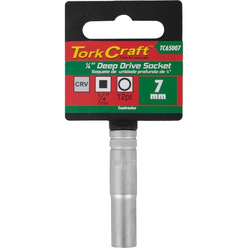SOCKET 7MM 1/4" DR DEEP SOCKET CRV 12 POINT