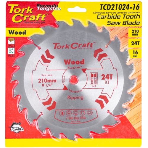 BLADE TCT 210 X 24T 16MM GENERAL PURPOSE RIP