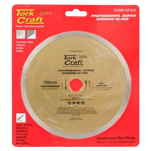 DIAMOND BLADE 180MM X 22.23 CONTINUES RIM