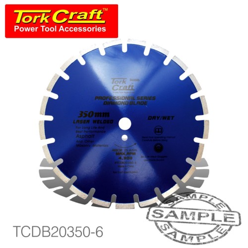 DIAMOND BLADE 350X25.4MM ASPHALT LASER WELDED SEGMENTED TAR DIAMOND BLADE 350X25.4MM ASPHALT LASER WELDED SEGMENTED TAR