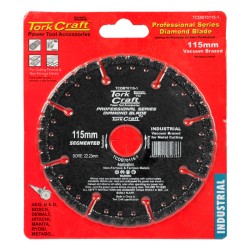 DIAMOND BLADE SEG.115 X 22.23MM VACUUM BRAZED  FOR METAL CUTTING