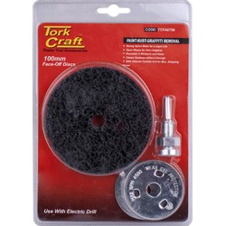 FACE OFF DISC & ARBOR 100MM CARDED FOR DRILL