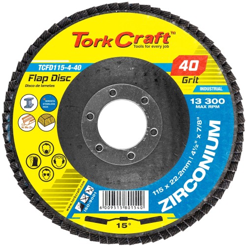 FLAP DISC ZIRCONIUM 115MM 40GRIT ANGLED FLAP DISC ZIRCONIUM 115MM 40GRIT ANGLED