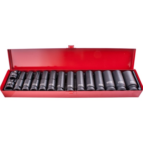 15PC 1/2" DR IMP SOCKET SET(10 - 27 + 2 X ADAPTORS 3/8X1/2 & 1/2X3/8 ) 15PC 1/2" DR IMP SOCKET SET(10 - 27 + 2 X ADAPTORS 3/8X1/2 & 1/2X3/8 )