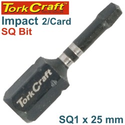 IMPACT SQUARE RECESS INS. BIT NO.1X25MM 2/CARD SQ1