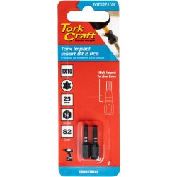 TORX TX 10 IMPACT BIT 25MM 2PC CARDED