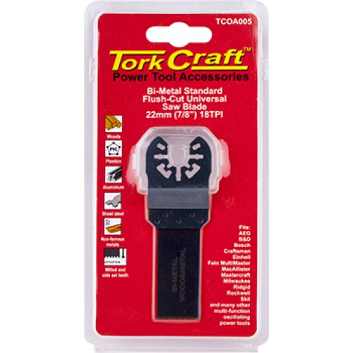 QUICK CHANGE FLUSH CUT METAL SAW BLADE 22MM(7/8")18TPI