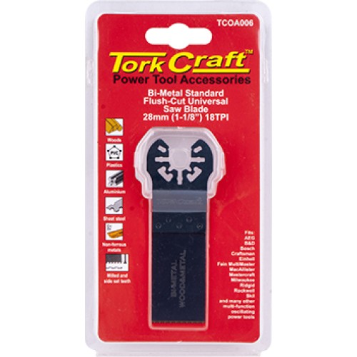 QUICK CHANGE FLUSH CUT METAL SAW BLADE 28MM(1-1/8")18TPI
