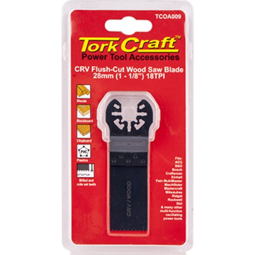 QUICK CHANGE FLUSH CUT WOOD SAW BLADE 28MM(1-1/8")18TPI CRV