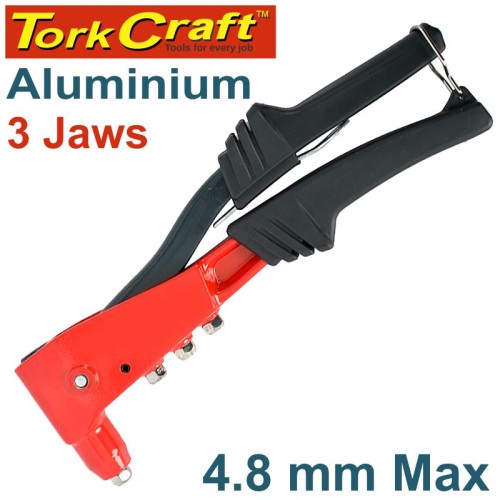 ALUMINIUM HAND POP RIVETER 4.8MM MAX 3 JAW H/DUTY ALUMINIUM HAND POP RIVETER 4.8MM MAX 3 JAW H/DUTY
