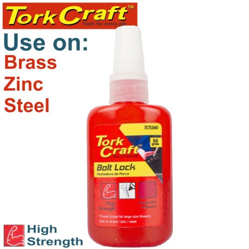 BOLT LOCK HIGH STRENGTH FOR LARGE SIZED THREADS - RED - 50G BOLT LOCK HIGH STRENGTH FOR LARGE SIZED THREADS - RED - 50G