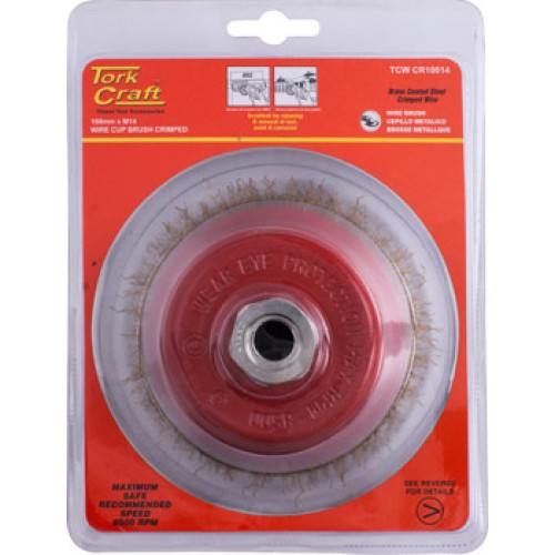 WIRE CUP BRUSH CRIMPED 100MMXM14 BLISTER