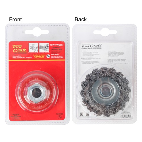 WIRE CUP BRUSH TWISTED 65MMXM14 BLISTER